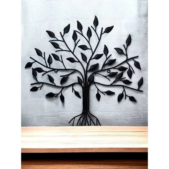 Rustic Brown Metal Tree Wall Decor Sculpture - Picture 5 of 7